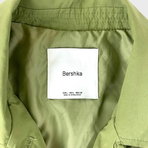 Bershka Cotton Trench Coat in Khaki Green - Picture 10 of 12
